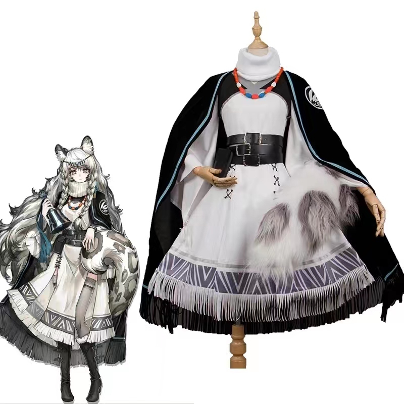 Game Arknights Pramanix First Snow Battle Suit Uniform Dress Cosplay Costume Full Set With Ear Tail 
