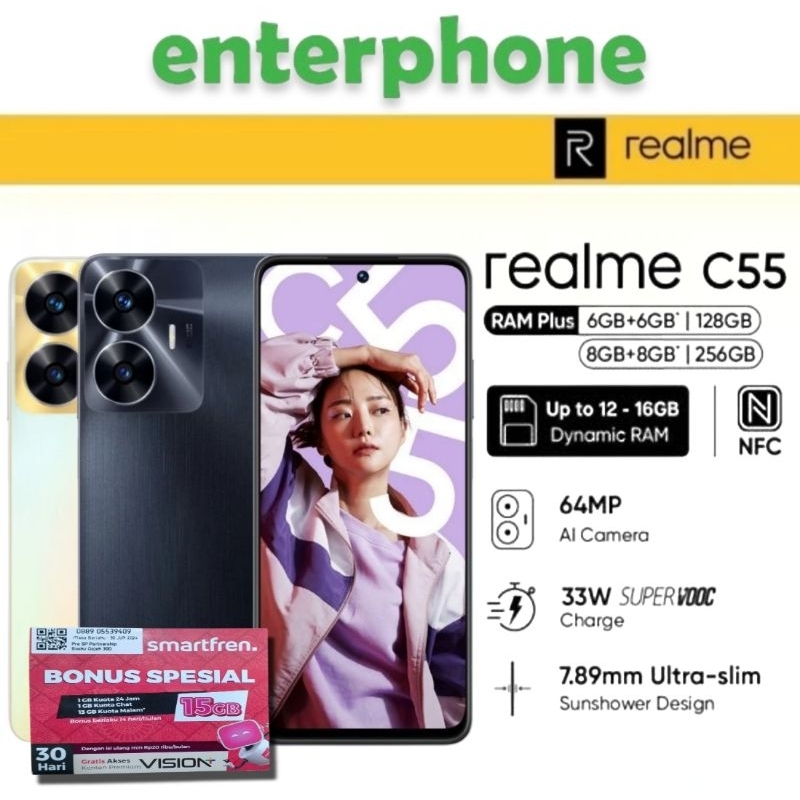 Realme C55 8/256 RAM 8GB Internal 256GB Garansi Resmi