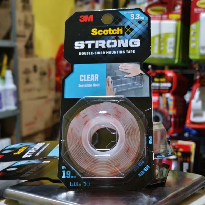 

Double Tape 3M Scotch Strong Clear Transparan Mounting 410-S19 - 3.3kg