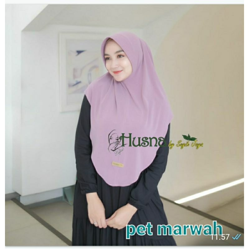 BERGO HUSNA PET MARWAH// HIJAB INSTAN JERSEY HUSNA