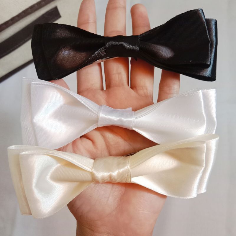 Hairclip Ribbon Tuxedo Layers - Jepitan Pita Tuxedo Lapis