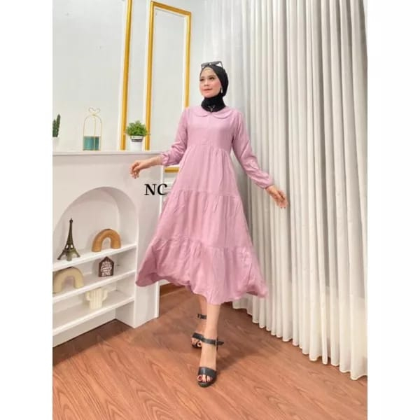 DRESS MIDI TWILL PREMIUM MURAH