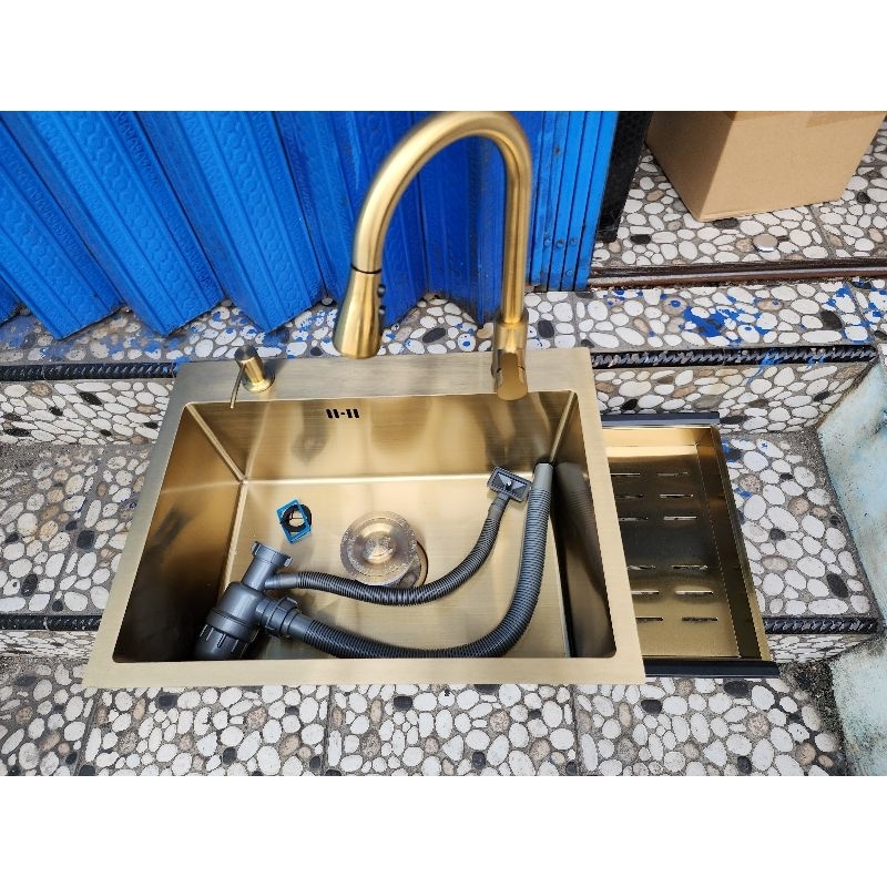 KITCHEN SINK GOLD / BAK CUCI PIRING STAINLESS 304 ANTI KARAT PROMO TERMURAH