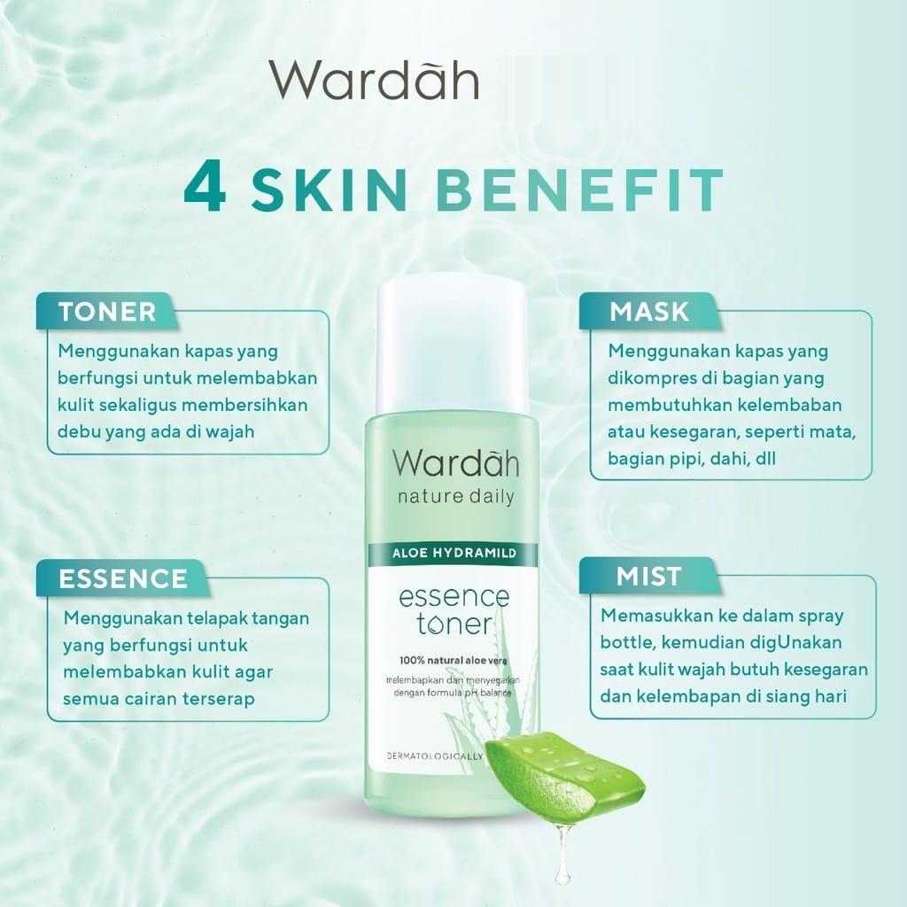 Wardah Nature Daily Aloe Hydramild Essence Toner - 100ml