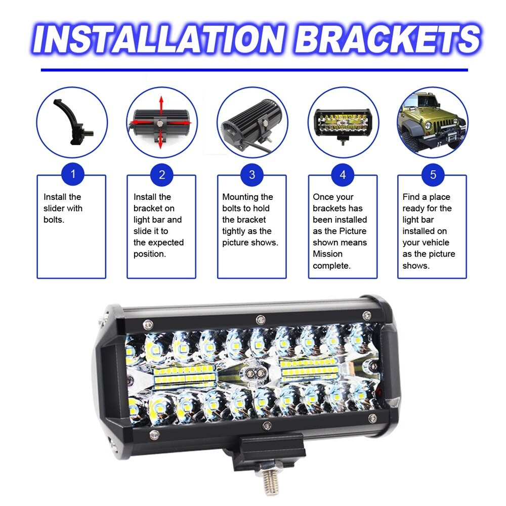 *COD* Lampu Tembak Sorot LED Bar 40 Titik Mata CWL 120 Watt Motor Mobil 120W 12 Volt 12V Worklight - Lampu super Terang