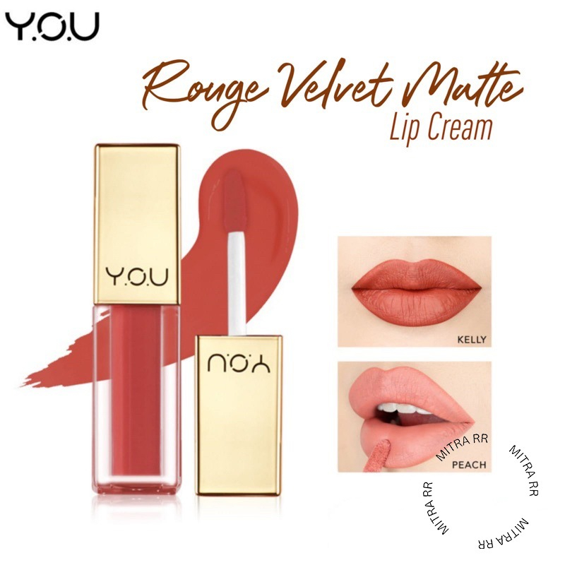 YOU The Gold One Rouge Velvet Matte Lip Cream | Lipcream Velvet Tahan Lama Matte Finish