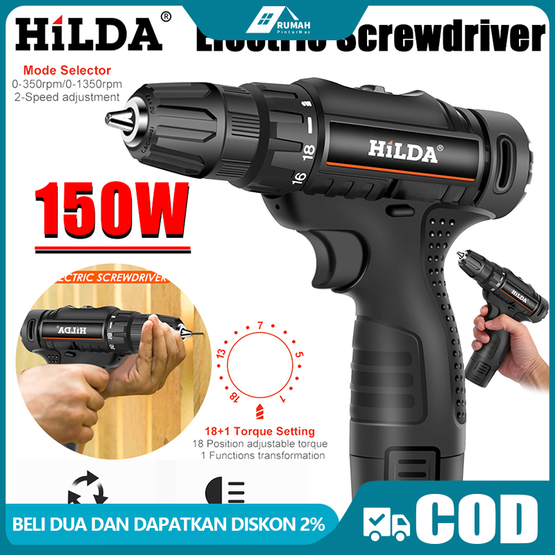 Bor listrik mesin bor listrik 12V sistem mesin bor baterai tangan cordless drill battery impact dril