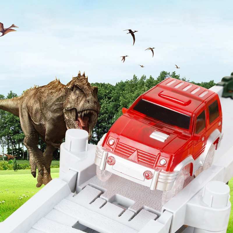 89Pcs DIY Dinosaur Assembled Tracks Toy / Kids Educational Railway Toys/ Electric Track Educational Toys