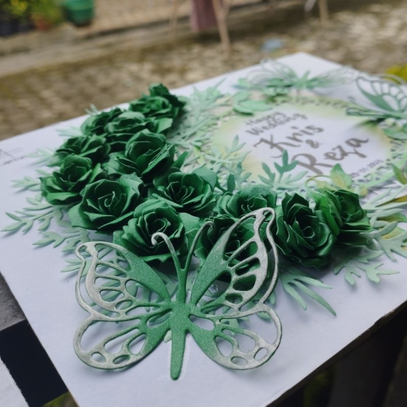 

paper flower - Mawar kertas cutting dies - bahan scrapbook, mahar, paper flower
