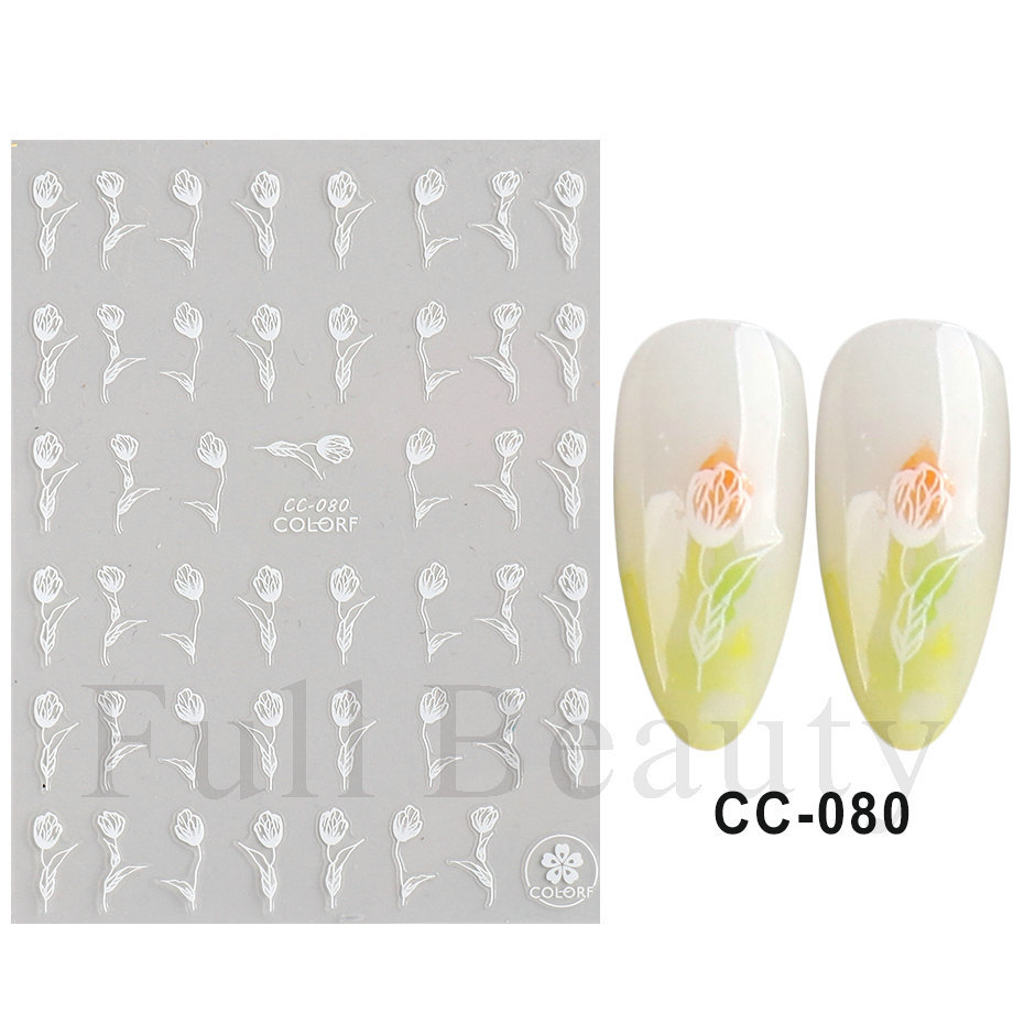 TAO Stiker Kuku Nail Art Sticker motif Flower ColorF series