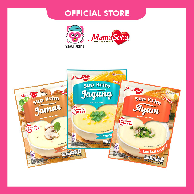 

⭐YAKUI MART⭐MamaSuka - Sup Krim 55 gr - Soup Cream Ayam / Jagung / Jamur / MAKANAN INSTAN