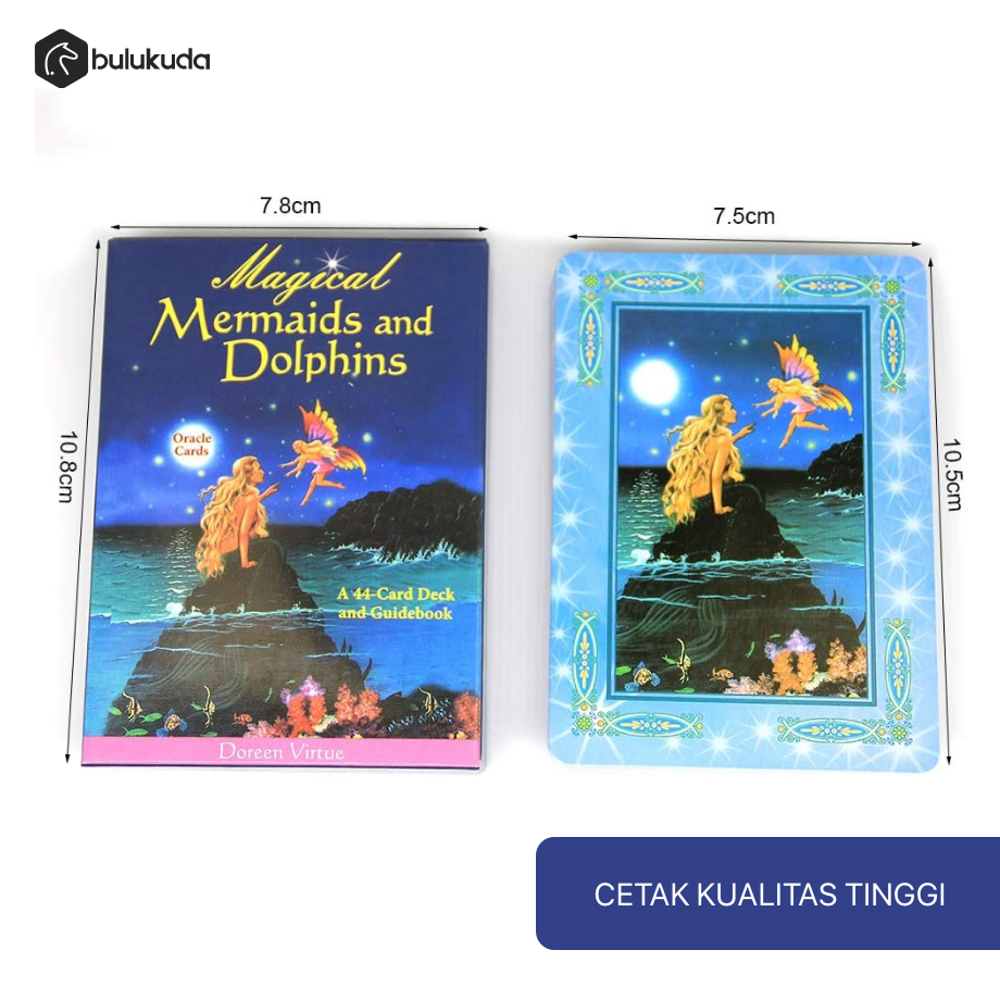 44 PCS The Magical Mermaids and Dolphin Oracle Cards for Beginners with PDF Instructions