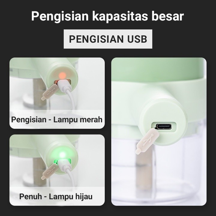 BFC4- Alat Pemotong Sayur Elektrik 4 in 1 Mini Chopper Blender Wireles