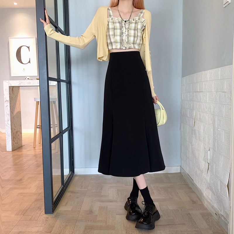 MOOGU ♡ Rok panjang temperamen mixi skirt korea rok wanita