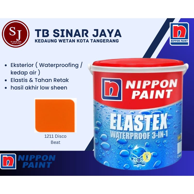 Cat Plapis Kedap Air Nippon Paint Waterproofing 1kg - 1211 Disco Beat