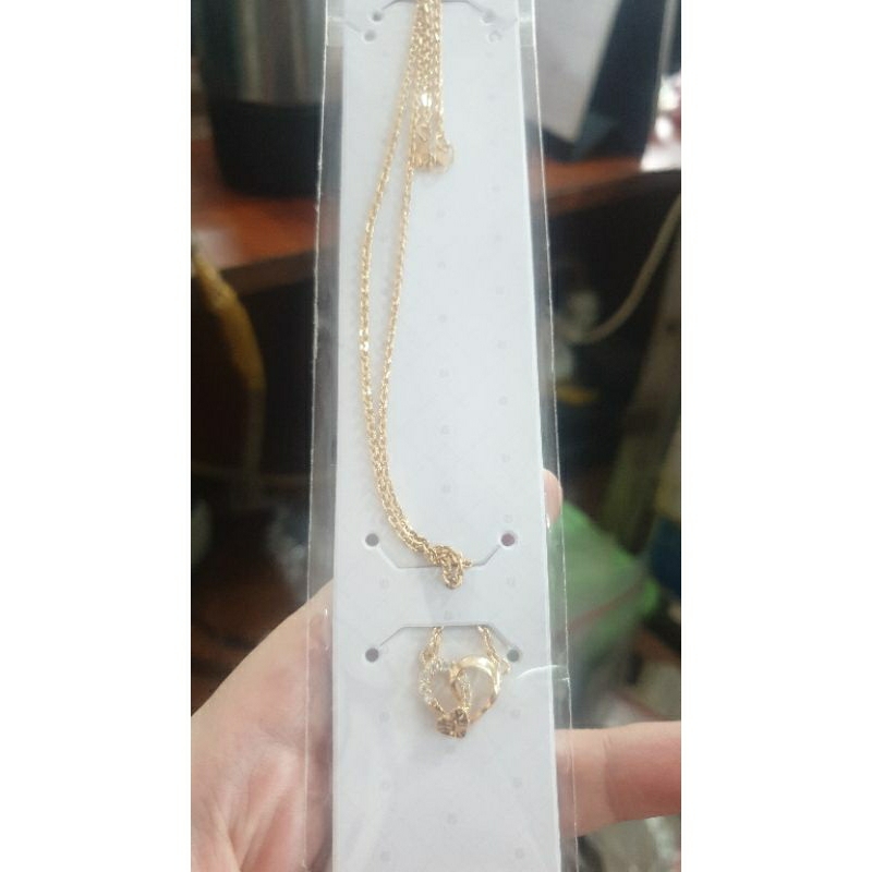 kalung koye nori love hati permata putih venus emas asli 700 70% 16k