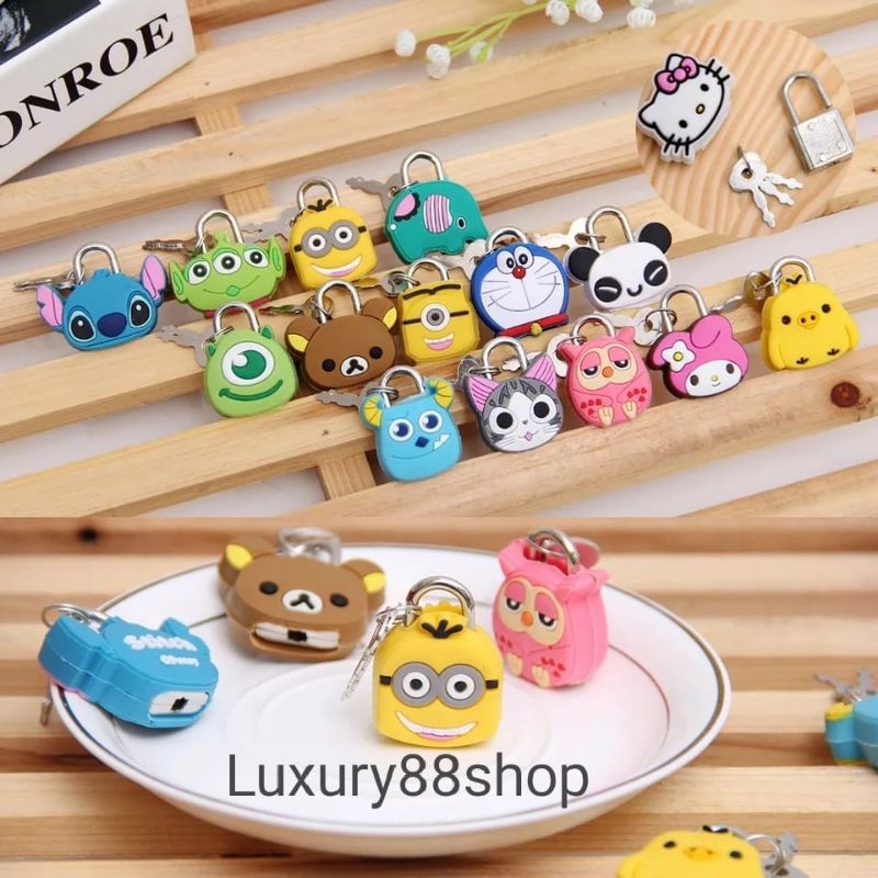 Gembok Karakter Kartun Lucu / Gembok Mini Import / Gembok Mainan
