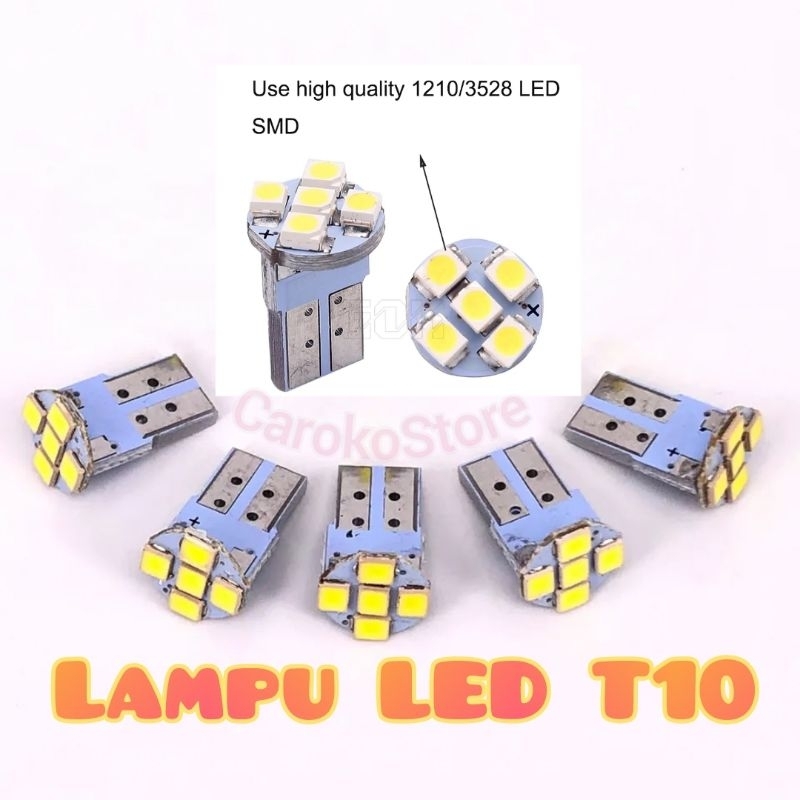 Lampu Led T10 plat nomer kabin plafon wedge pcs 5smd