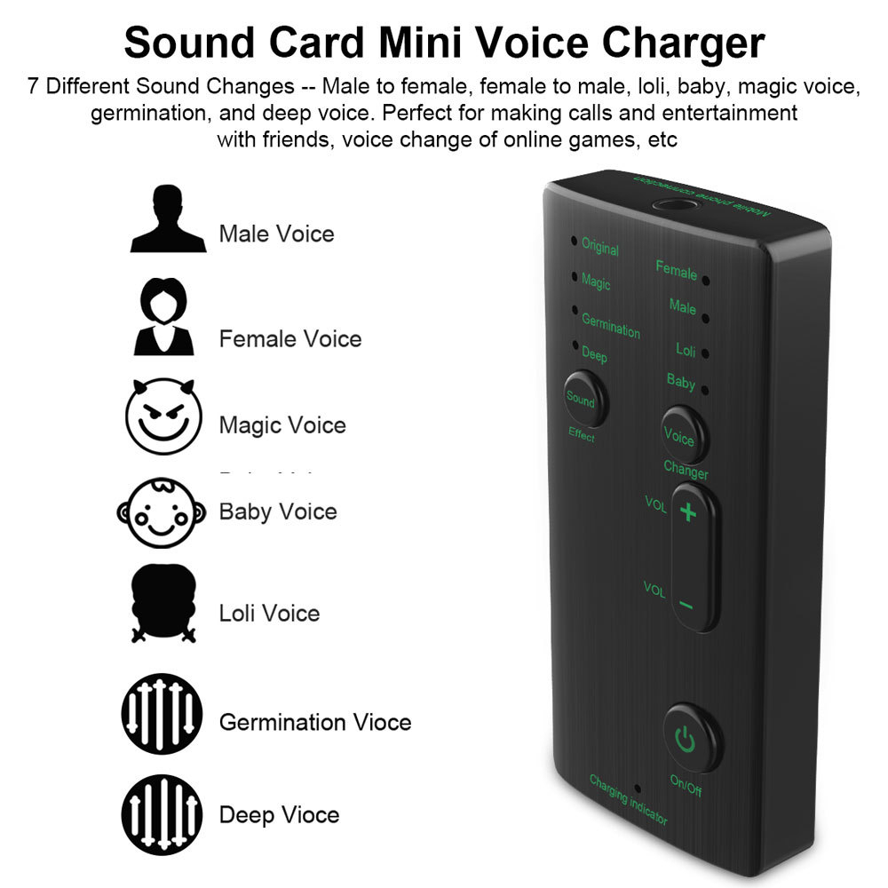 Alat Pengubah Suara Voice Changer Mini Portable - AE19 - Black