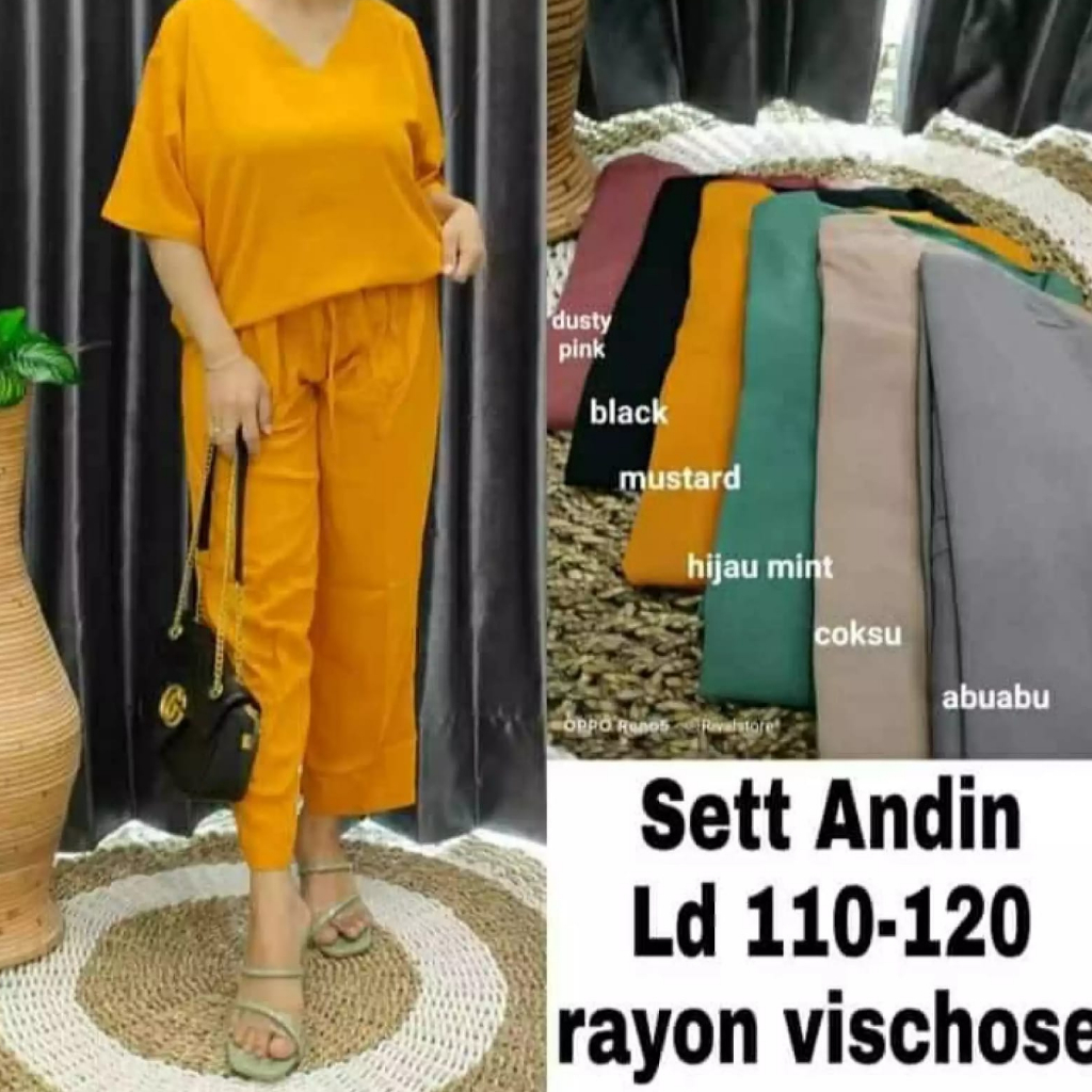 TERBARU SETELAN ANDIN,SETELAN  LENGAN PENDEK, SETELAN POLOS, SETELAN BAJU LENGAN PENDEK, SETCEL RAYO