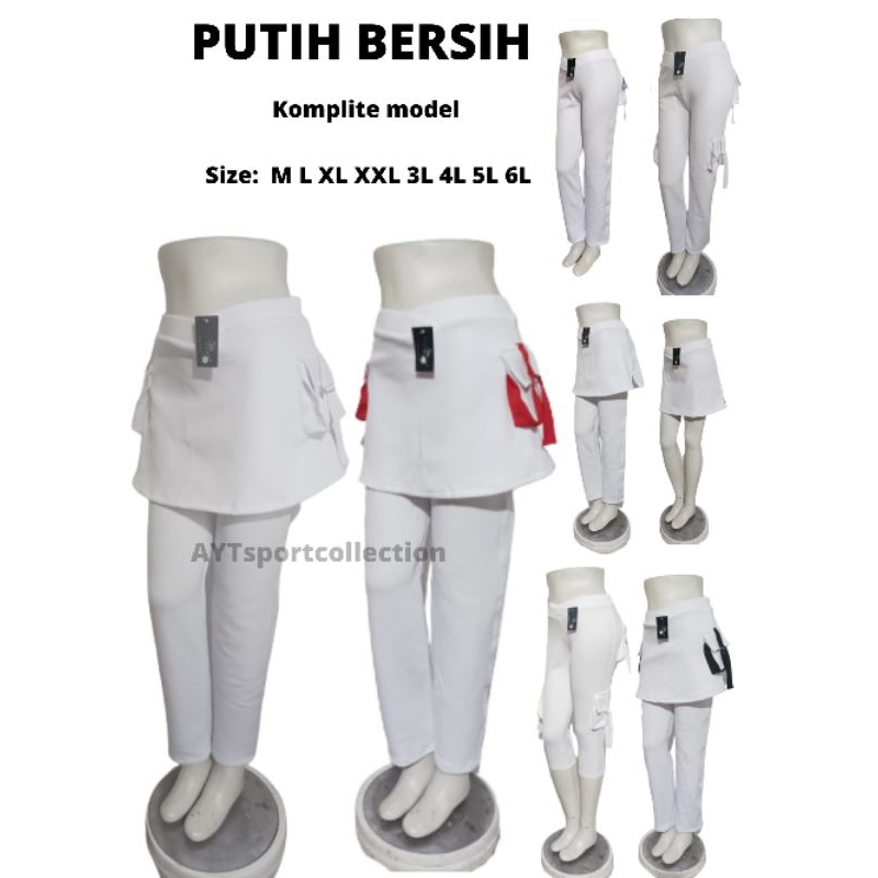 CELANA SENAM KANTONG  WANITA PUTIH/celana senam rok/kantong kargo wanita putih terlaris