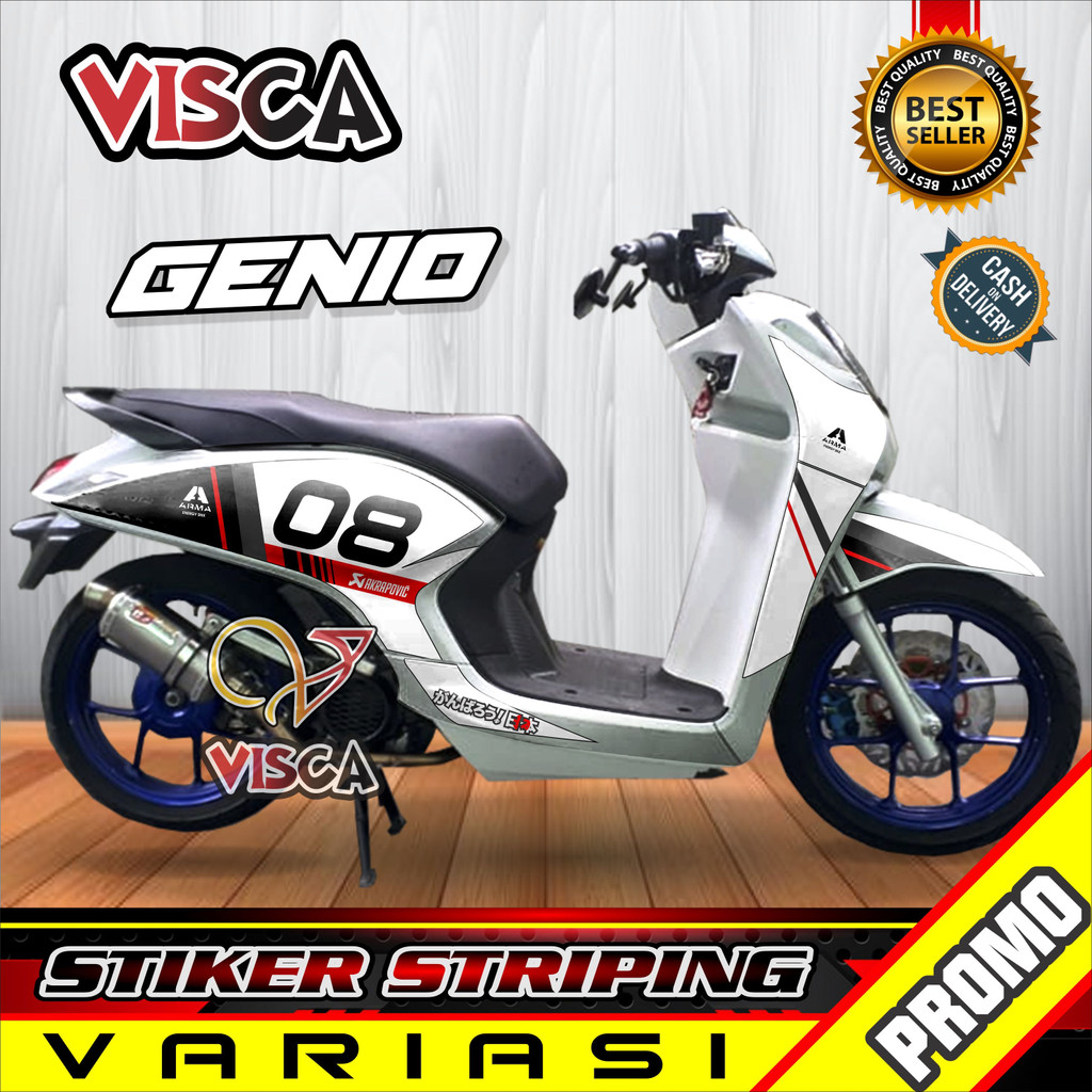 Stiker Striping Genio Variasi Caferacer