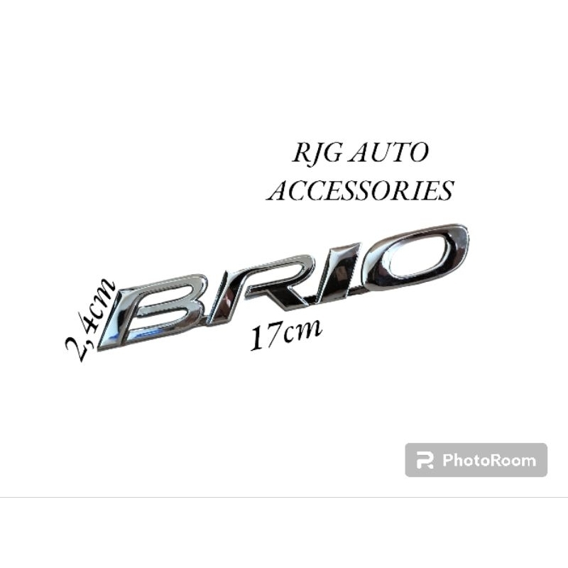 Emblem Logo sticker Tulisan BRIO Chrome
