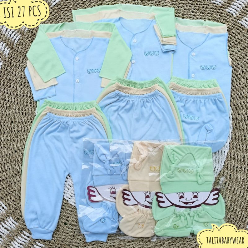 27 PCS Paket Hemat Baju Bayi Baru Lahir Newborn Soft Warna talitababywear