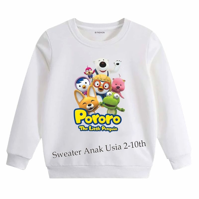 ((IB))SWEATER ANAK2 UNISEX/PORORO DIGITAL SABLON