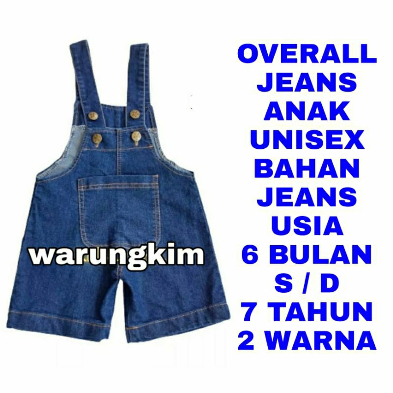 WK OVERALL JEANS ANAK LAKI PEREMPUAN BAYI JUMPSUIT BAJU KODOK