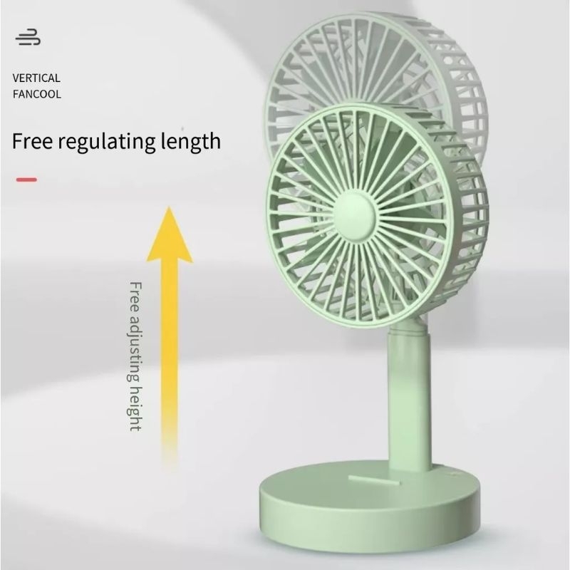 Kipas Angin Lipat Mini K12 Portable / Folding Fan Meja Duduk Berdiri Cas Isi Ulang