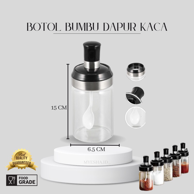 BOTOL BUMBU DAPUR /  TOPLES BUMBU DAPUR / TEMPAT BUMBU RACIKAN KACA TEBAL DAPUR SERBAGUNA/ BOTOL BUM