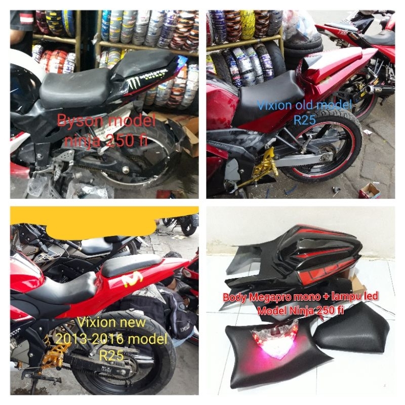 Body Belakang Vixion New Old Byson Megapro mono Bodi Model R25 & Ninja 250 fi