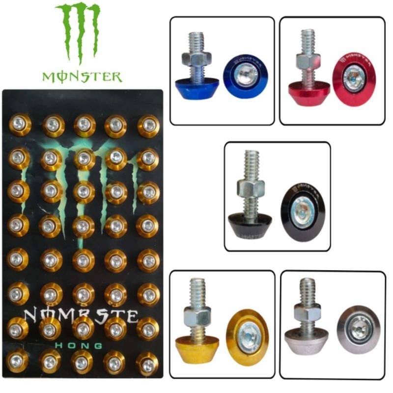 BAUT PLAT NOMOR BK MOTOR/BAUT SEKRUP VARIASI BINGKAI PLAT MOTOR BODI MOTOR BAUT RING WARNA M6X25