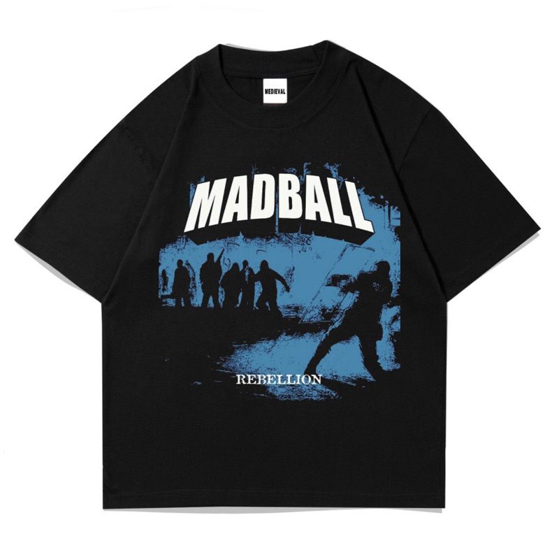 Kaos Baju MADBALL Rebellion Band Metal | T-Shirt Oversize hitam Vintage | Bootleg premium | Musik ro