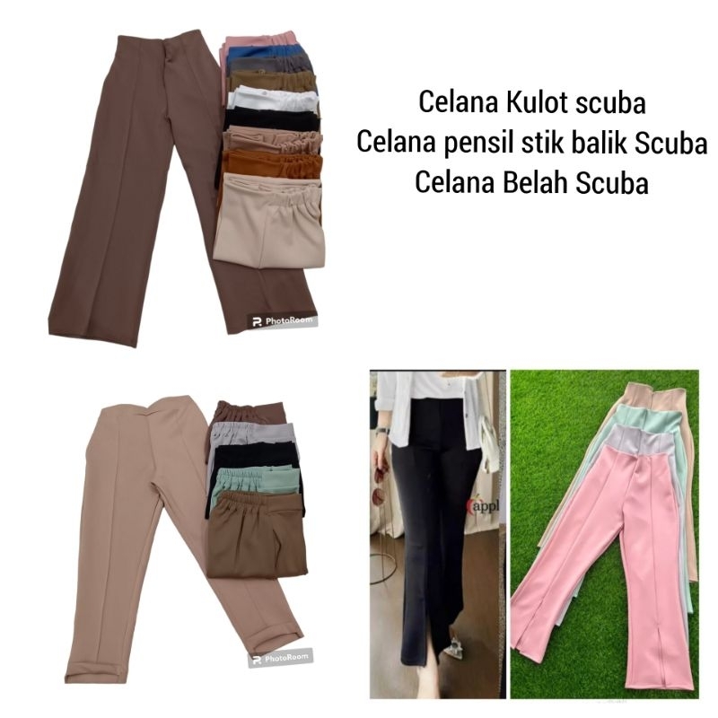 Celana Kulot Scuba / Celana Pensil Scuba / Celana Belah Scuba