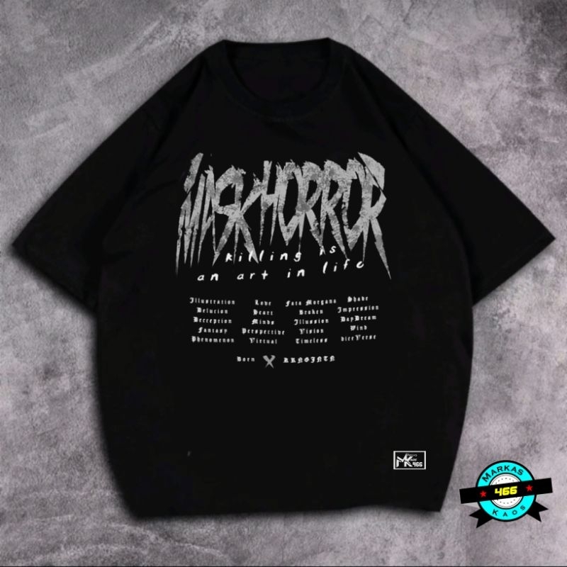MRKS | GRATIS ONGKIR | COD | Kaos Distro Mask Horor | Katun 20s | T-shirt Mask Horor | Bisa Custom D