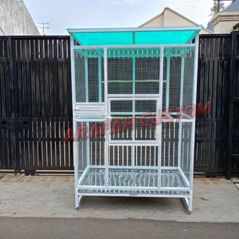 Sangkar Kandang Burung Hantu Lovebird Kakatua Parrot Nuri Macaw Beo Outdoor Jumbo Kotak Besar