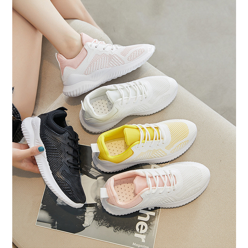 Sepatu wanita, sepatu olahraga, perempuan berjalan, fashion baru, Korea
