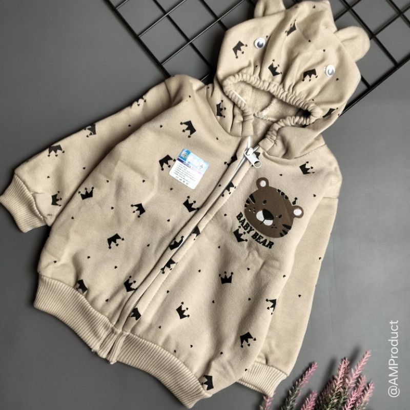 jaket bayi 3-12 bln motif crown