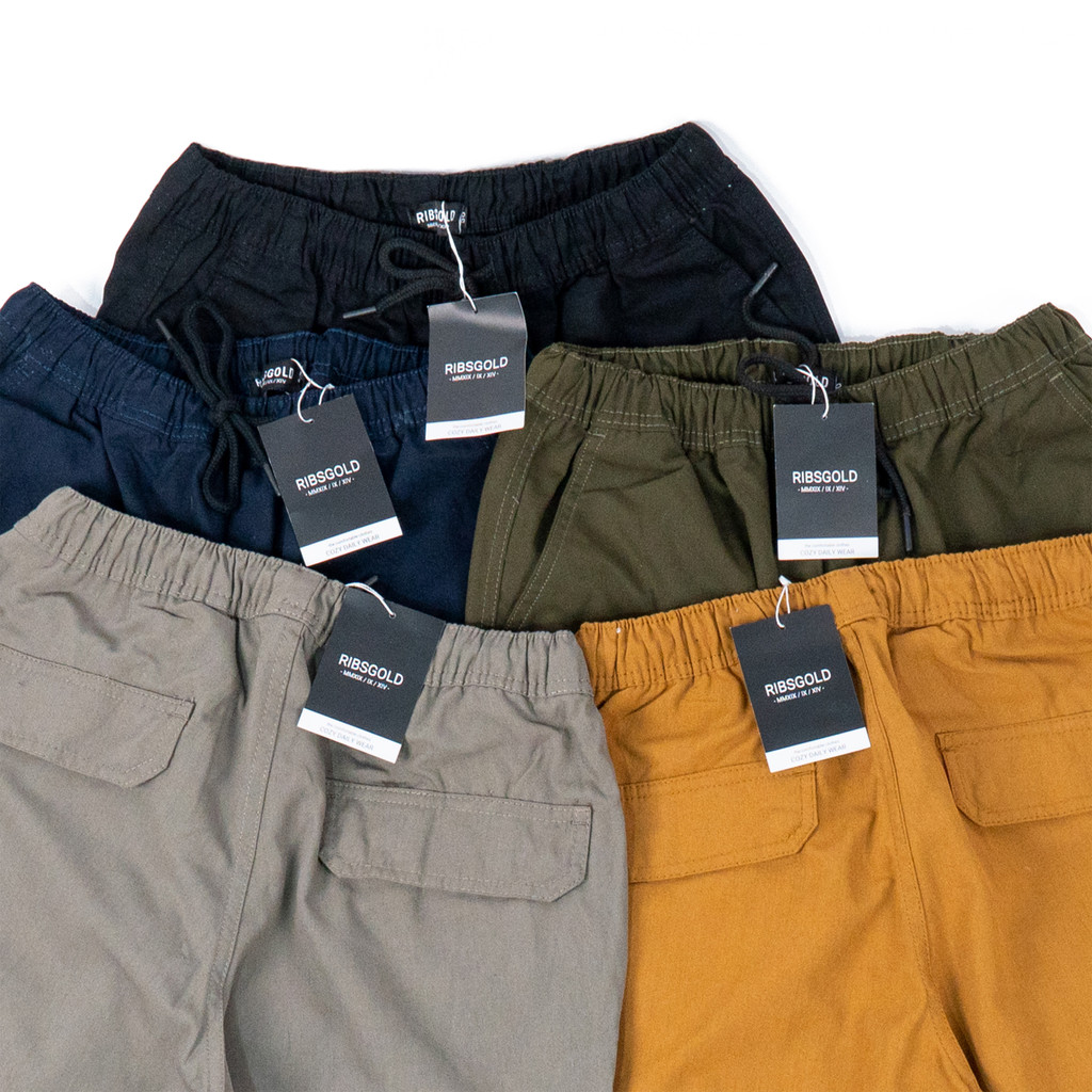 Celana Long Cargo Pants ribsgold