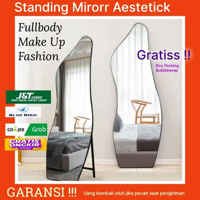 Cermin standing Aestetick Unik Murah Full body Kaca Cermin Asli bukan Acrylik StikeCermin Standing A