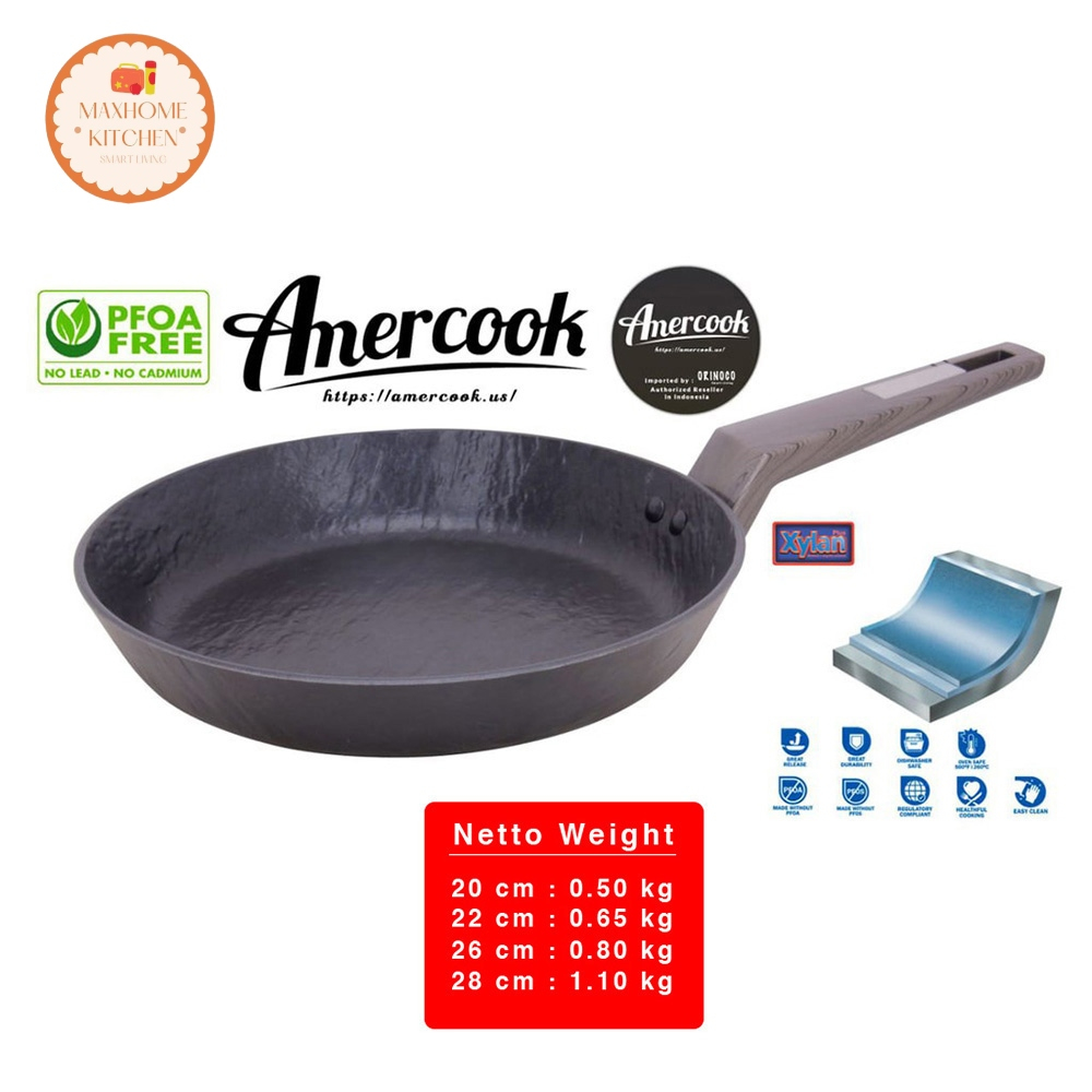 Wajan Penggorengan Premium Fry Pan Amercook Rock Stone Series