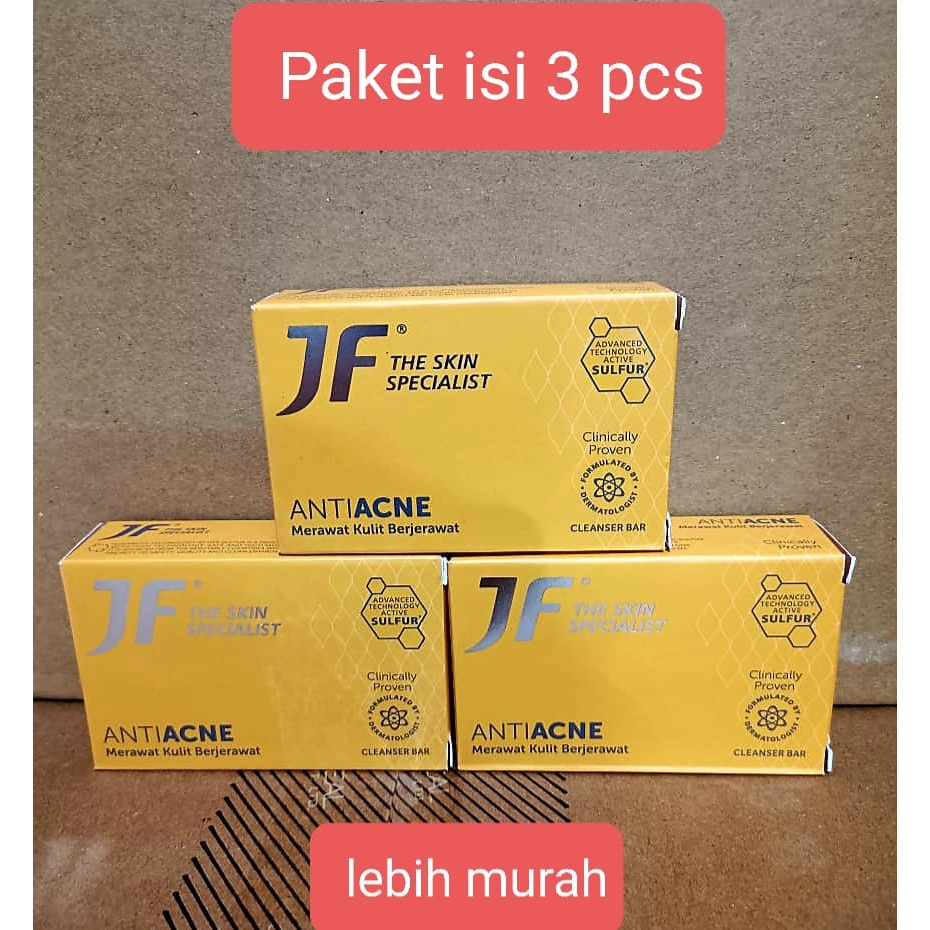 PAKET Sabun JF Sulfur 90gr isi 3 pcs