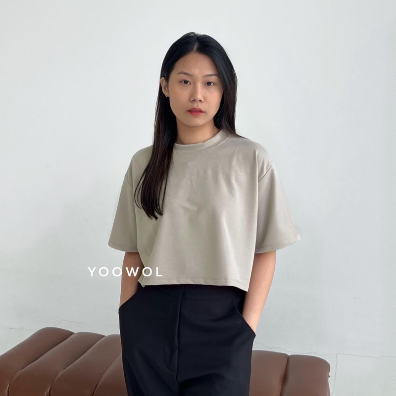 Lora Basic Top/Atasan Lengan Pendek Wanita Basic Casual Outfit