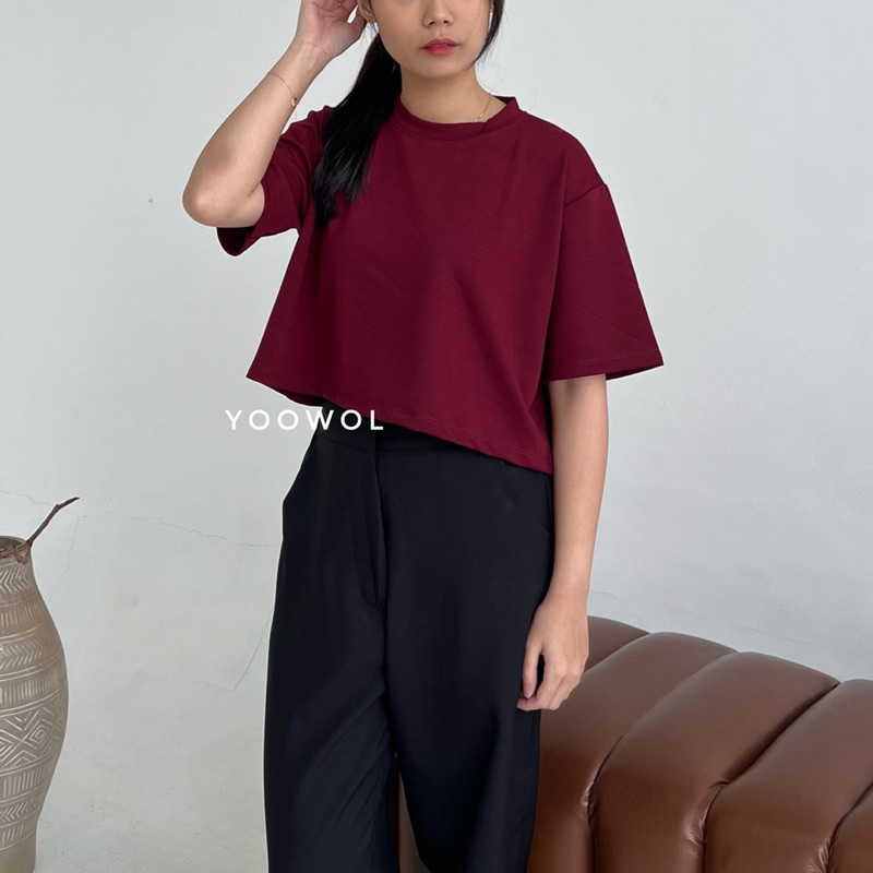 Lora Basic Top/Atasan Lengan Pendek Wanita Basic Casual Outfit