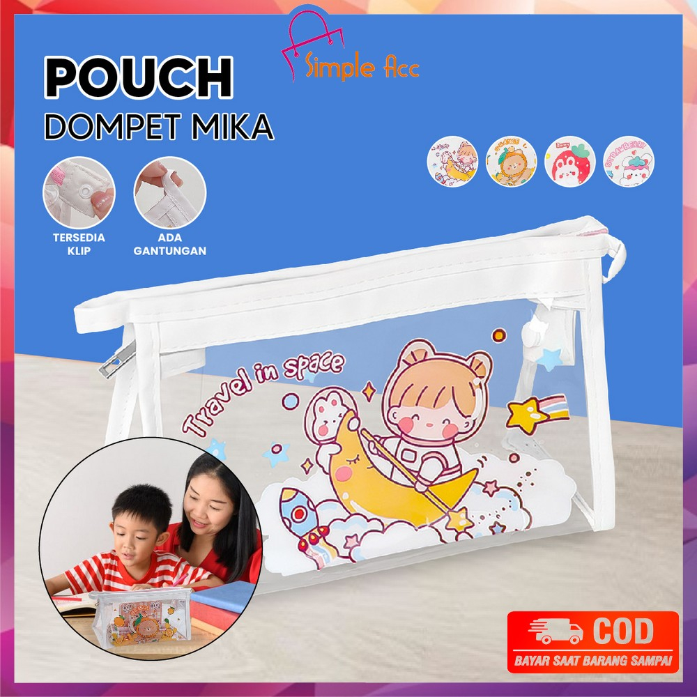 

DO-A60 Tempat Pensil Transparan Motif Kartun Tas Pouch Kosmetik / Tas Kosmetik Travel Multifungsi Ala Korea Pouch Serbaguna