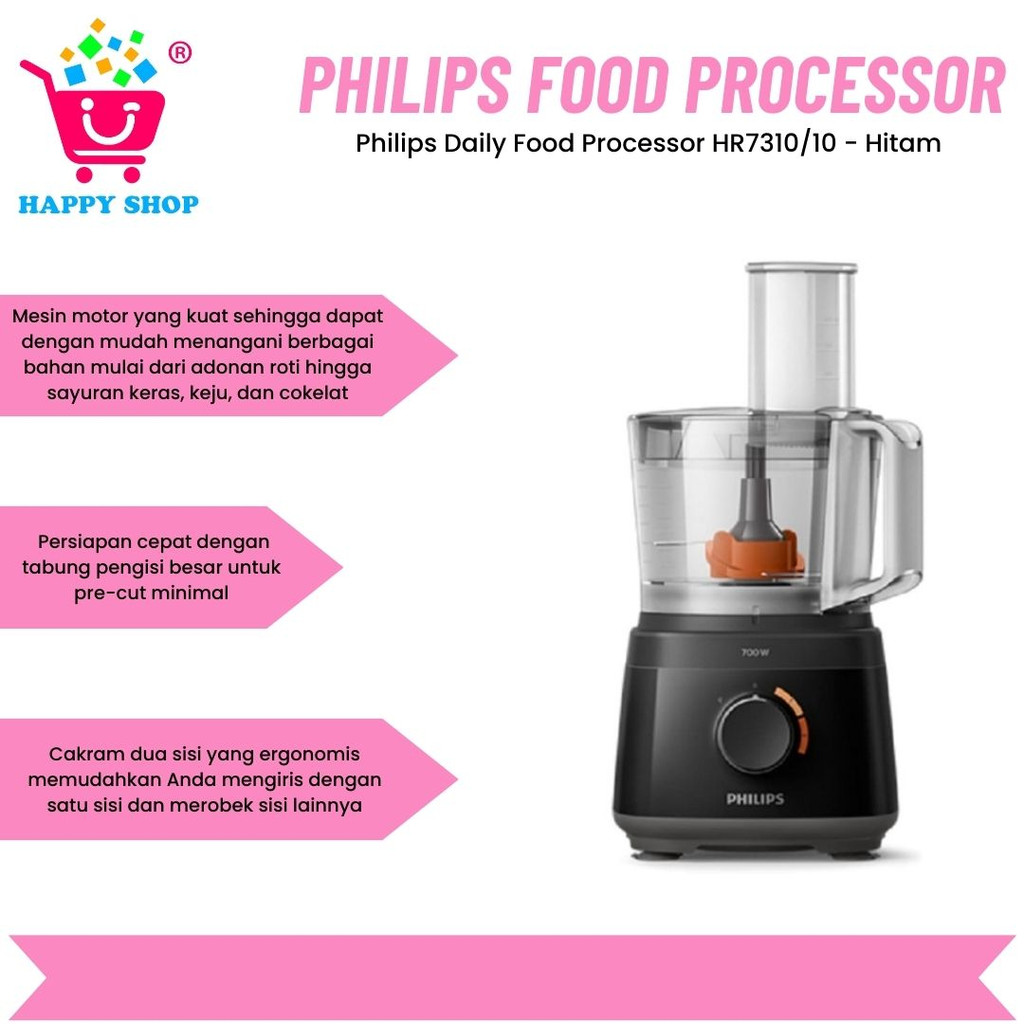 Philips Daily Food Processor HR7310/10 - Hitam