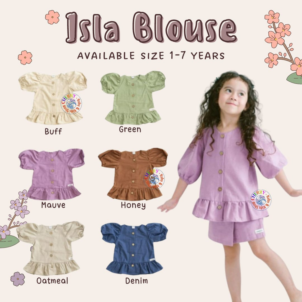 Ardenleon Isla Puffy Blouse 1-5 Tahun Blouse Ruffle Fashion Anak Perempuan Chic Series CBKS