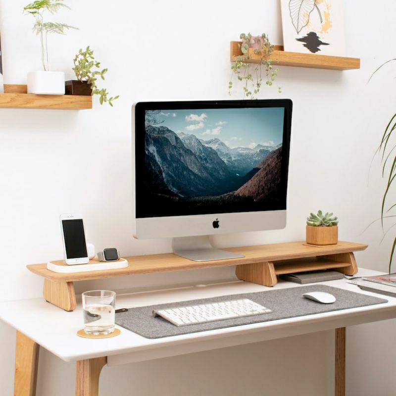 Stand Monitor Aesthetic, Meja Monitor keren, Stand Laptop, Dudukan Laptop, Dudukan Monitor, Meja Ima